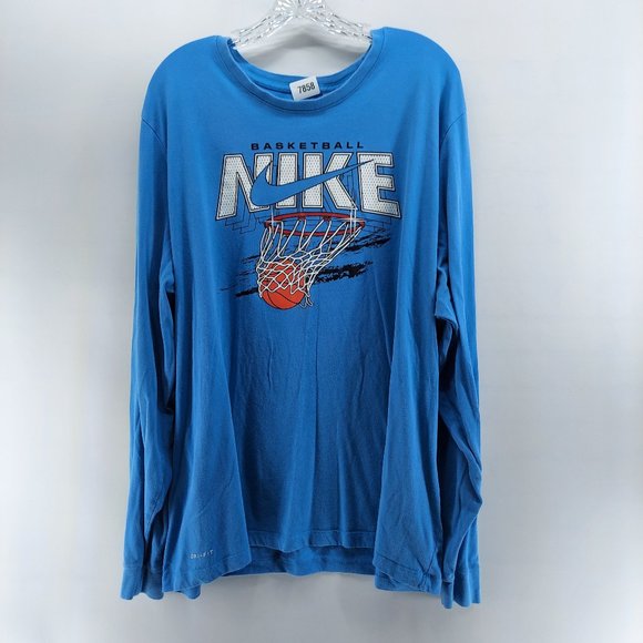 Nike Dri-Fit Blue Long Sleeve Athletic Top 4XL - Picture 1 of 7
